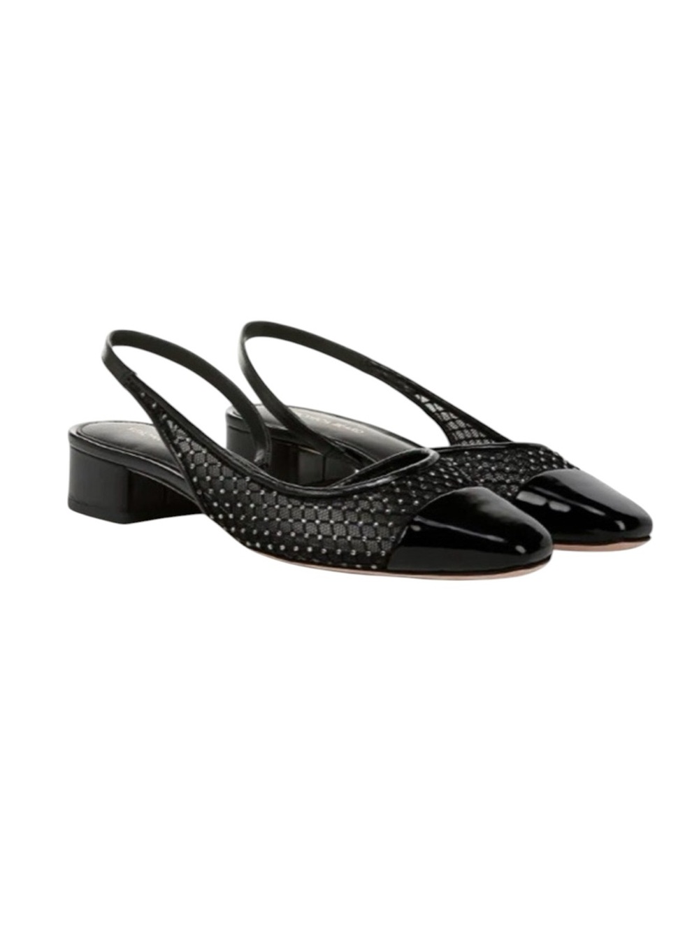 VERONICA BEARD Cecile Rhinestone Mesh Slingback Cap-toe Kitten Heels New in Box